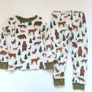 Hatley Pajamas Boys Sz 4 Forest Animals Bear Organic Cotton